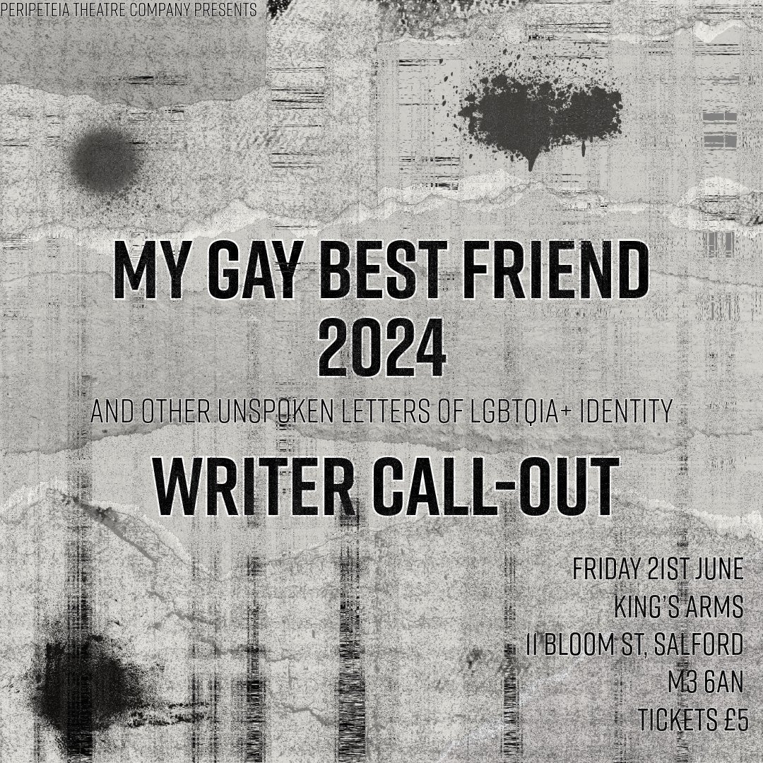 _Peripeteia's tweet photo. 📣WRITER CALL OUT PAID OPPORTUNITY📣

We are looking for 5 writers that identify as part of the LGBTQIA+ community for ‘My Gay Best Friend 2024’

DEADLINE TO EXPRESS INTEREST – FRIDAY 19th APRIL

#theatre #writercallout #LGBTtheatre #GayTheatre #QueerArt #QueerTheatre #callout https://t.co/JF0cmOF9as