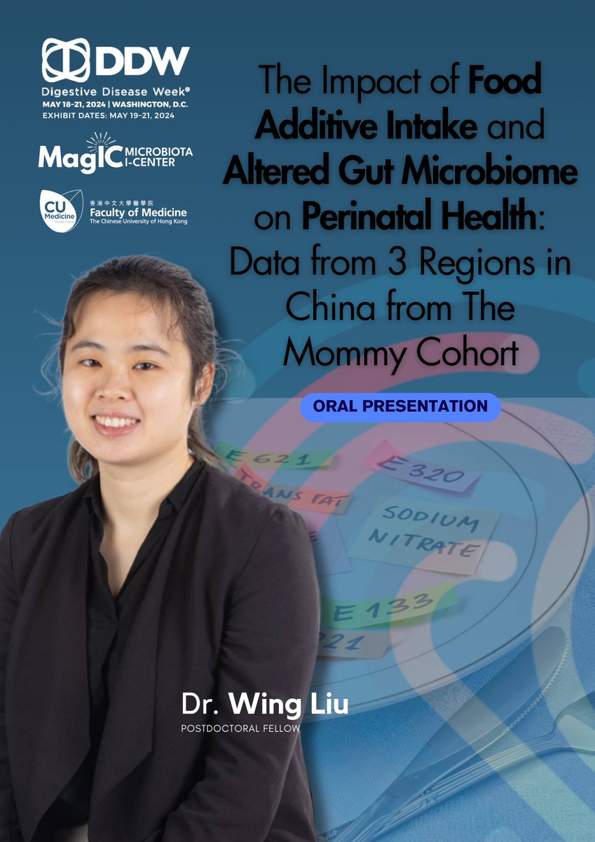 🌟 Shocking find: Hong Kong pregnant moms have the highest food additive intake. Action needed for expectant moms. 🤰 High intake risks Gestational Diabetes Mellitus & Large for Gestational Age in infants. Join Dr. Wing Liu at @DDWMeeting 2024 to learn more. @magic_limited