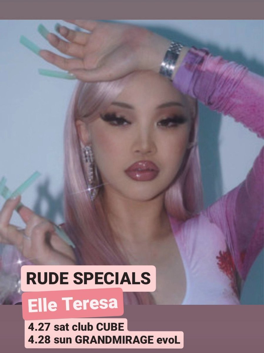 RYOTArudeFUK's tweet image. RUDE SPECIALS
Elle Teresa

online ticket on sale
rude-sp.com