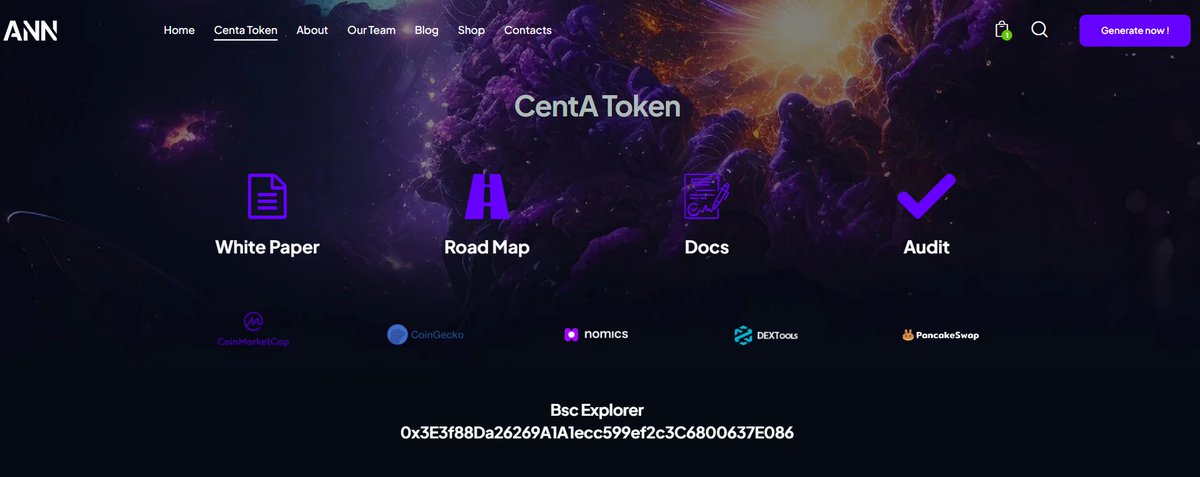 🚀 Hey everyone! 🎉 Exciting news! 🌟 The minting process for CentA Token has been successfully completed! 💼💰 Get ready to dive into a new era of possibilities with #CentAToken! 🚀 🌐 #Blockchain #Crypto #Finance #Innovation #AI anncenter.com/centa-token/