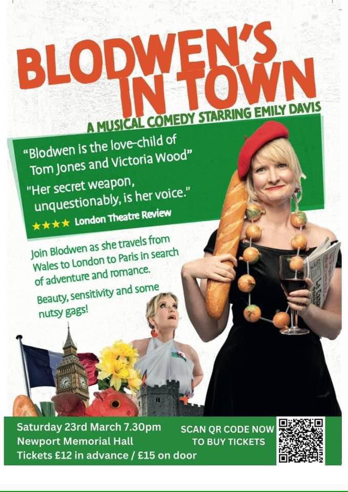 Coming home on Saturday!! Who’s coming to Newport Memorial Hall? “We can’t wait to have Blodwen back for another great night of music and comedy!” #newportpembs #musicalcomedy #cabaret #newportpembrokeshire #welshartist