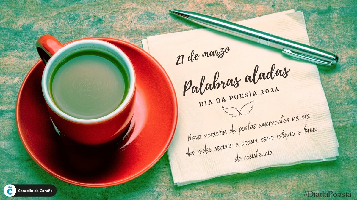 bibcoruna's tweet photo. Celebramos o #DíadaPoesía coa campaña #Palabrasaladas celebrando a diversidade e o bo estado de saúde da poesía contemporánea. Destacaremos a poetas emerxentes con presenza nas redes sociais e cuxas obras están dispoñibles nas biblios.
#PoesíaContemporánea #PoesíaEmerxente https://t.co/iCHYvnbWuS
