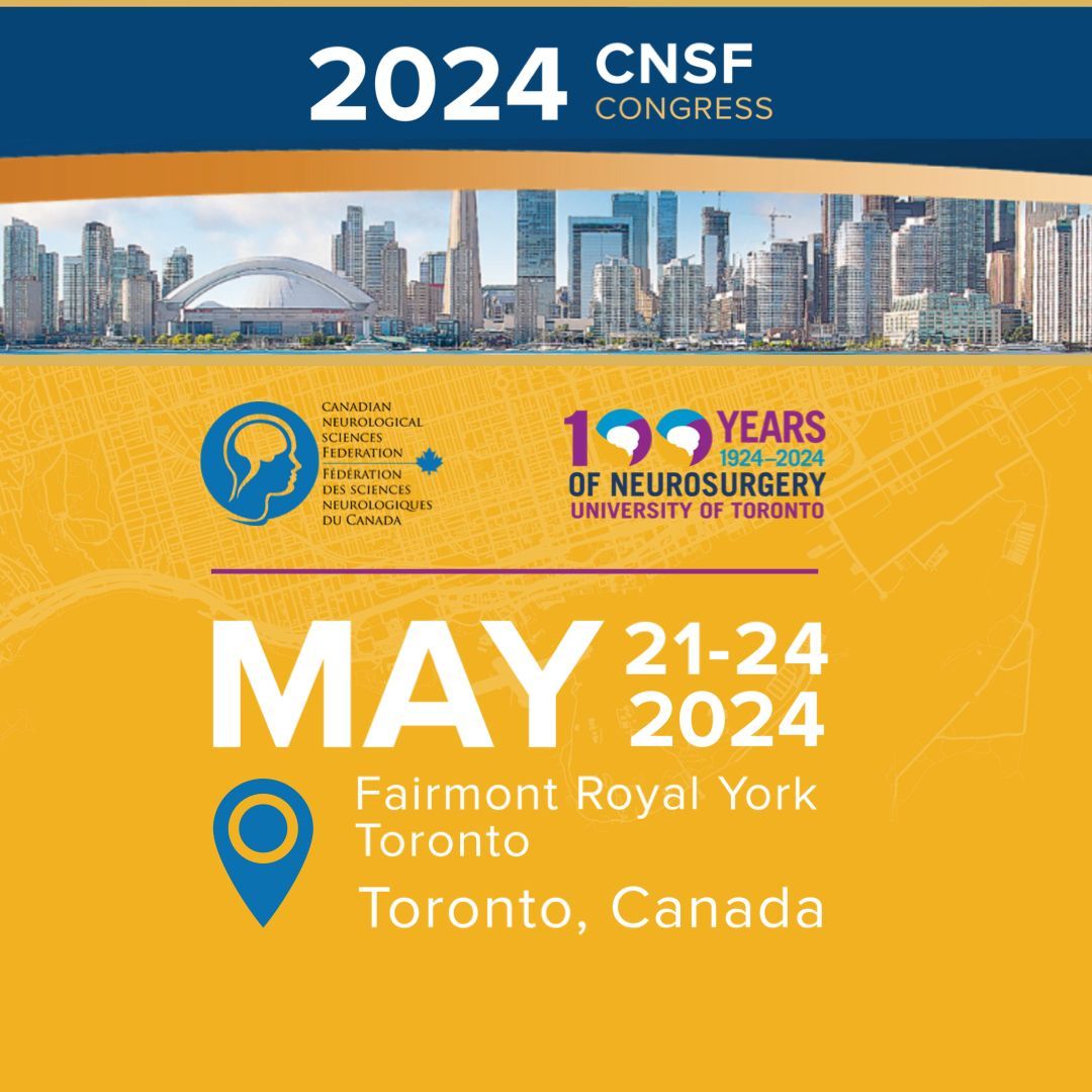 Register now for the 2024 @CNSFNeuroLinks Congress, happening in Toronto May 20-25! To learn more about the distinguished #speakers and #lecturers, topics, courses, and schedule, click here: bit.ly/3TuSKy3 #CNSF2024