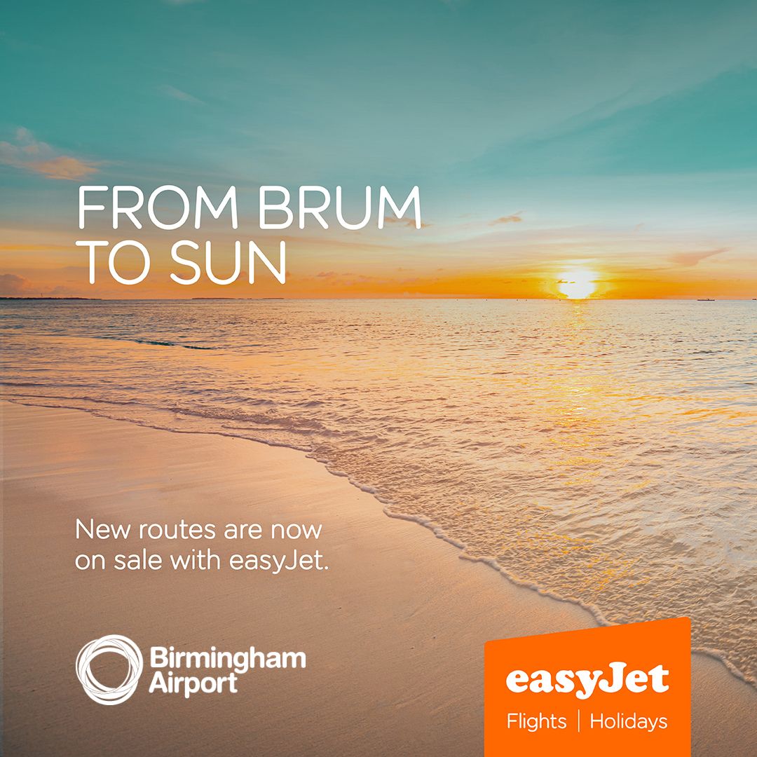bhx_official's tweet photo. Today @easyJet and @easyJetholidays launches 16 BRAND-NEW destinations flying from Birmingham Airport,  such as Sharm El Sheikh, Tenerife, Antalya, Barcelona, Berlin and Rhodes!

Use code BIRMINGHAM to save £100* on your next package holiday > https://t.co/Uhdgyy3lNN

*T&amp;Cs apply https://t.co/KKG5oUnVev