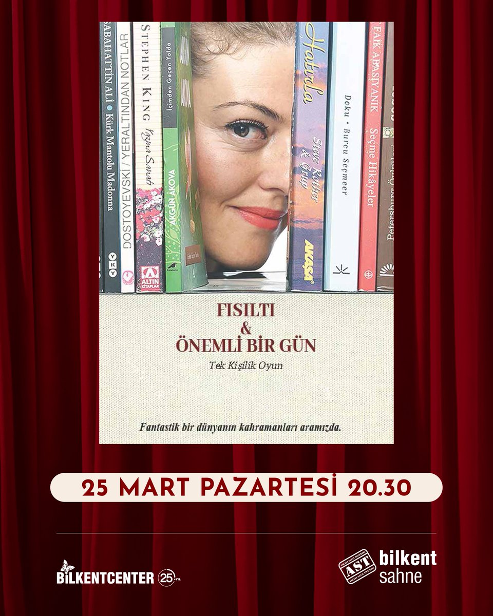 ‘Siz bizim sus pus durduğumuza bakmayın; bütün kitaplar konuşmaya bayılır!’ Burcu Seçmeer’in‘Önemli Bir Gün’ kitabından sahneye uyarlanan oyun, 25 Mart Pazartesi akşamı saat 20.30’da Bilkent Sahne AST’ta!🎭 #tiyatro #sanat #AkademiAST #BilkentSahne #AST #BilkentCenter #Ankara