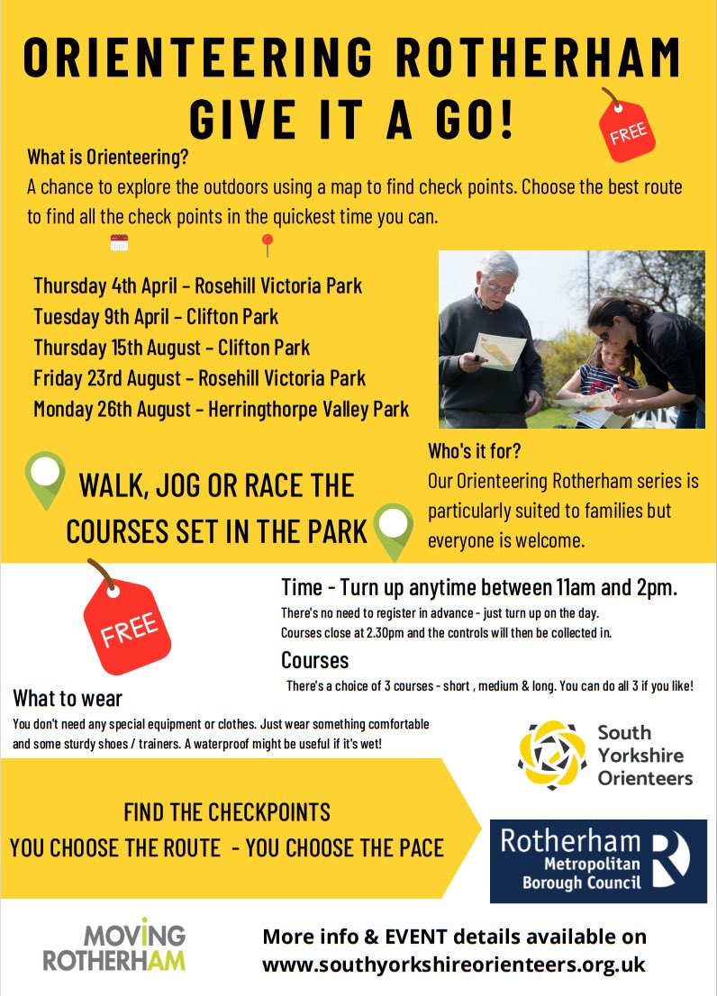 Please see the flyer below for more information about Orienteering days happening free of charge in Rotherham in the Easter holidays #Orienteering #EasterActivities 🧭🧠💪@RotherhamHAF