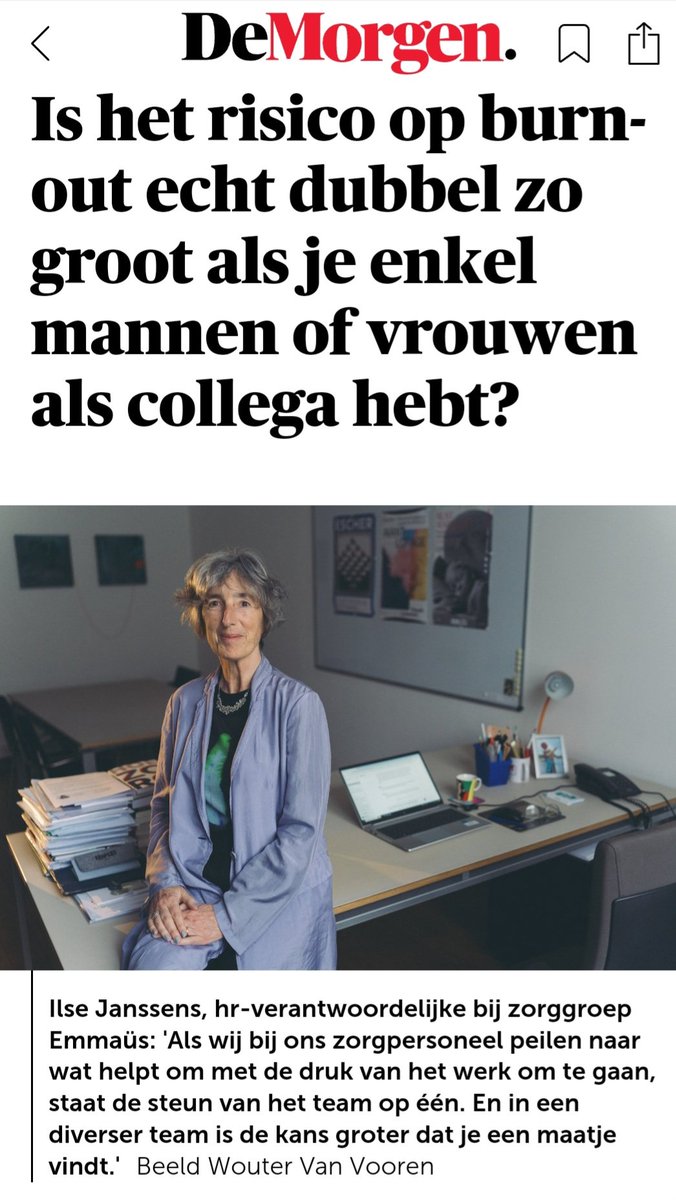 ilseja1's tweet photo. ´In een diverser team is de kans groter dat je een maatje vindt.´
Mijn reactie op vraag ´leidt weinig #genderdiversiteit tot meer #burnout´ 👉 https://t.co/RBJJhJXuY0
Spoiler: in zorg is tekort aan mannen niet de oorzaak. Wel hoge werkdruk, emotionele belasting en agressie. https://t.co/Qpaq3V0JBH