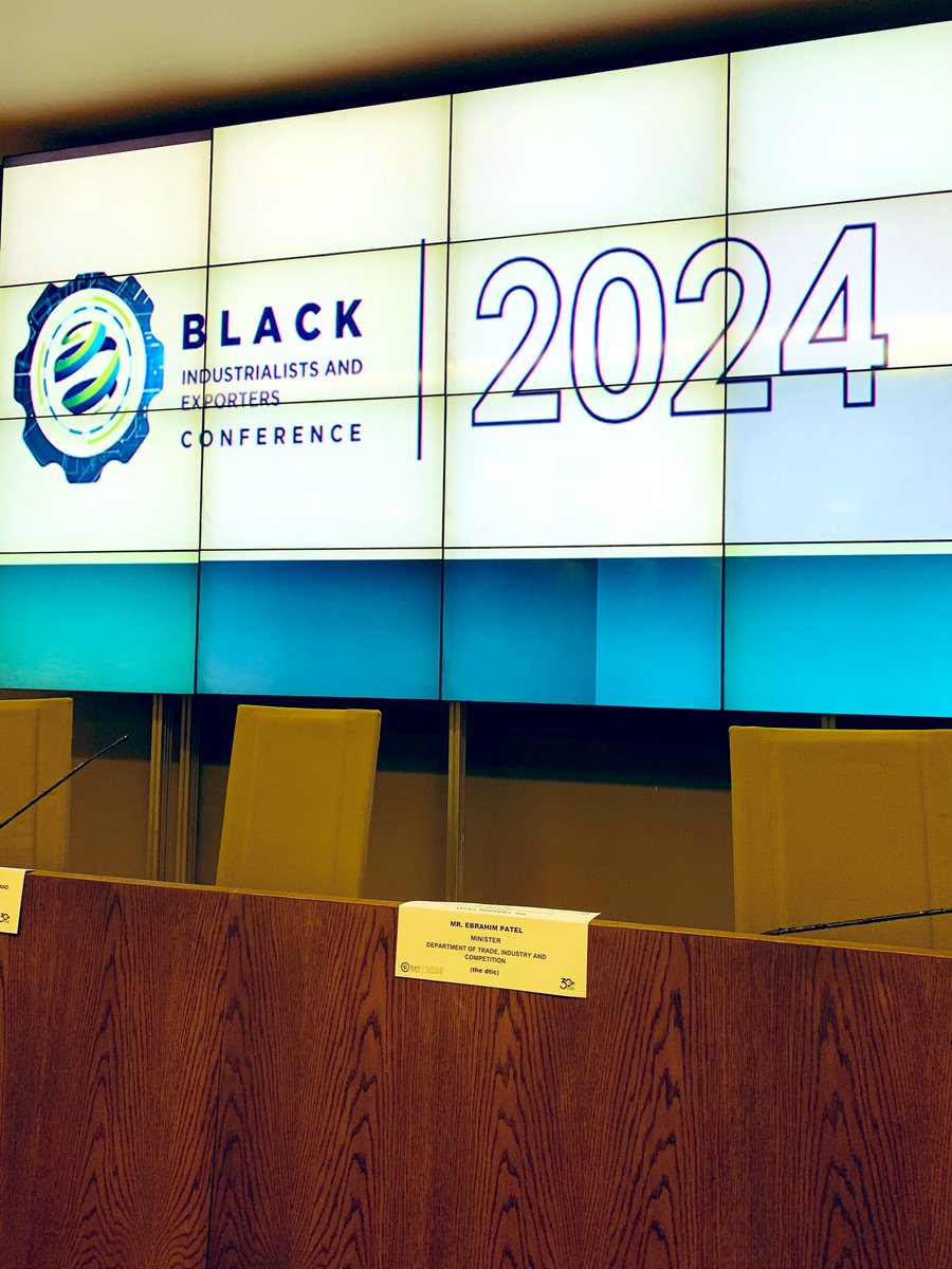 the_dtic's tweet photo. Minister Patel has to brief media on the second Black Industrialists and Exporters Conference in Pretoria today. #BlackIndustrialistsConference2024
#BlConference2024 
#BlackIndustrialistsConference
#BIConference https://t.co/YkhL4BeOTx