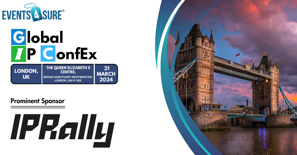 📅 JUST 4 DAYS AWAY! 📅 We are delighted to announce @IPRally (iprally.com) as a Premium Sponsor for our upcoming Global IP ConfEx in London, UK, March 21, 2024! #ip #iplaw #iplawyers #iplawfirms #patent #patentlitigation #trademark #trademarkregistration #copyright