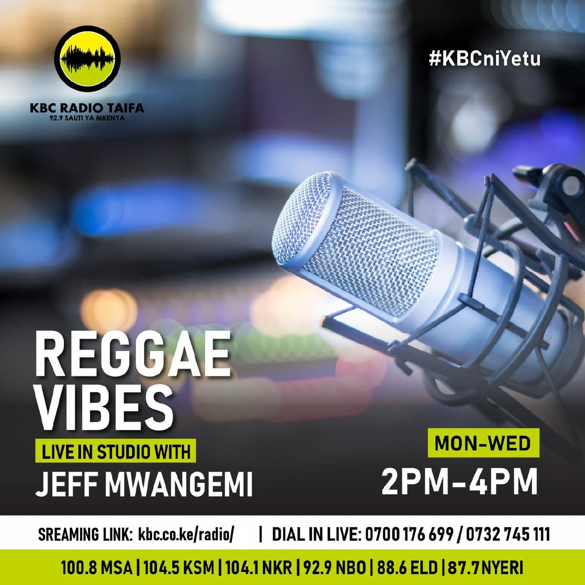 Reggae, Riddims & Dancehall. From 14:00hrs on KBC Radio Taifa #ReggaevibesKBC kbc.co.ke/radio @ReggaeVibesMus1 @reggaevibe @RootsReggaeHub @dancehallmag @Dancehall_Promo