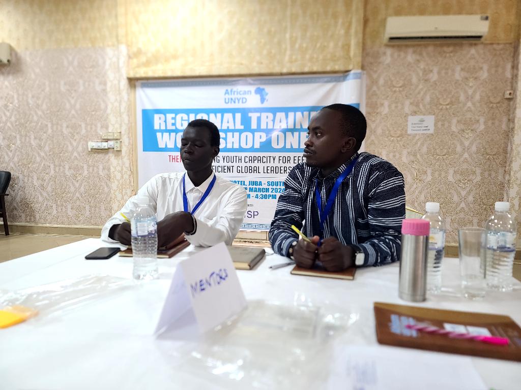 Kickoff of the @AUNYD_2023 2024 Regional training in Juba hosted by @UNASouthSudan.

Day one is coupled with a series of sessions with role clarification, overview of UN processes, team building and introduction of partner organizations. 

#AUNYD2024 
#YouthParticipation