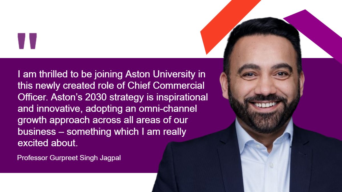 🤝| @AstonUniversity appoints new Chief Commercial Officer 🚀 Professor Gurpreet Singh Jagpal will lead the University’s omni-channel growth strategy and commercial development with industry and businesses 👉 tinyurl.com/mdzd5ajx #TeamAston