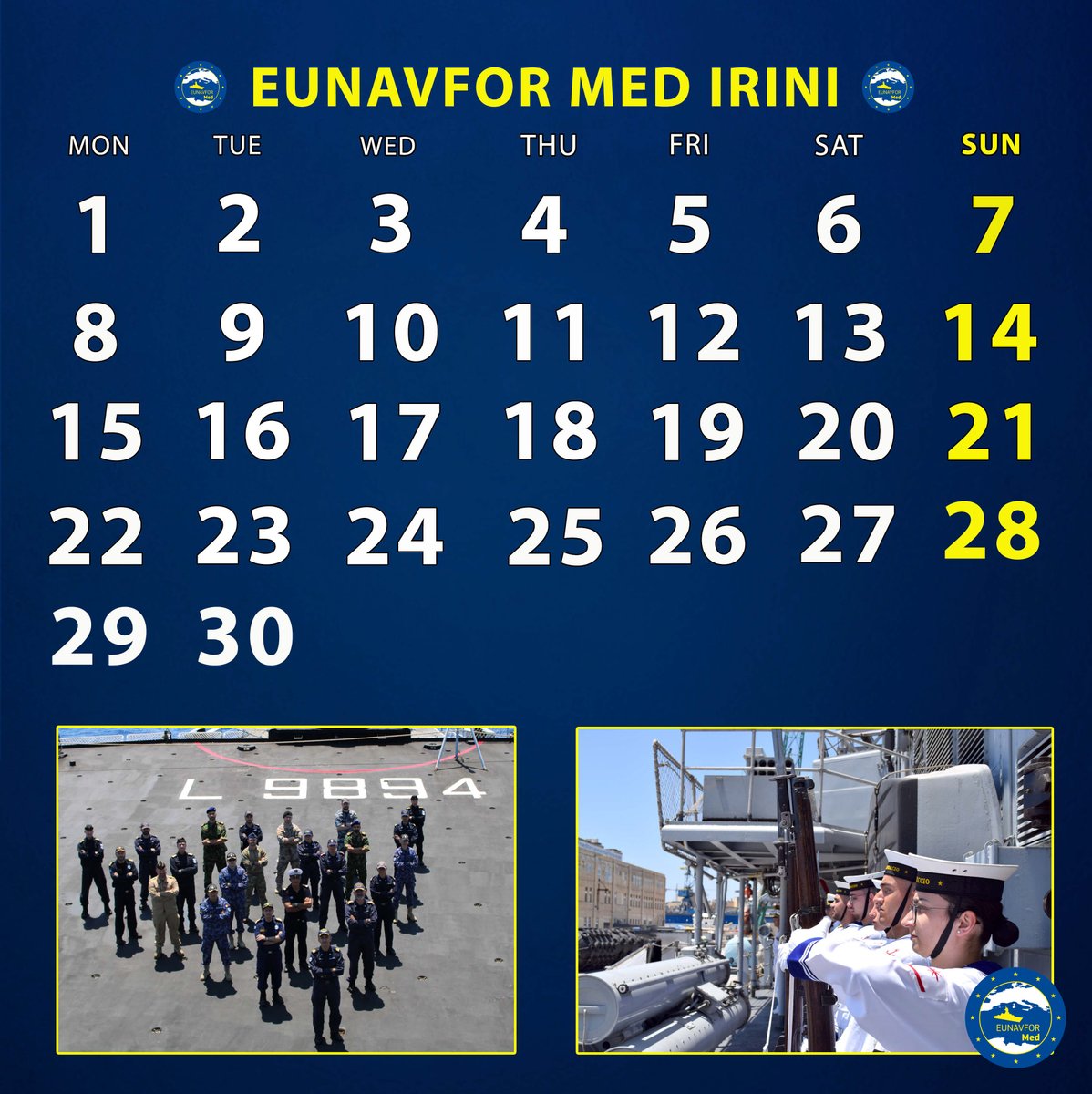 Happy April from #EUNAVFORMED Operation #Irini 🇪🇺 personnel! #Irini4peace #EUDefence #Europe