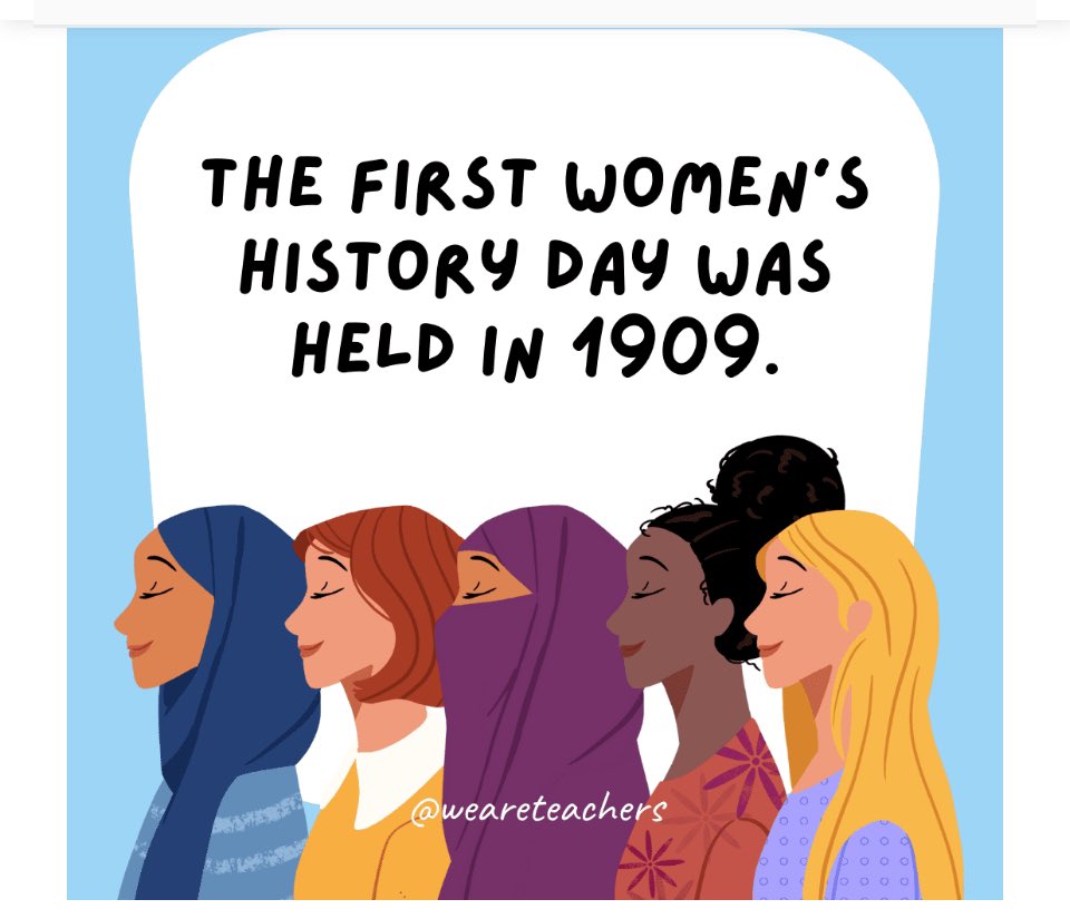 The first National Woman’s History Day took place on February 28, 1909, in New York City. It commemorated the one-year anniversary of the 15,000 women who marched in the garment workers’ strikes #unionstrong @weareteachers ❤️
