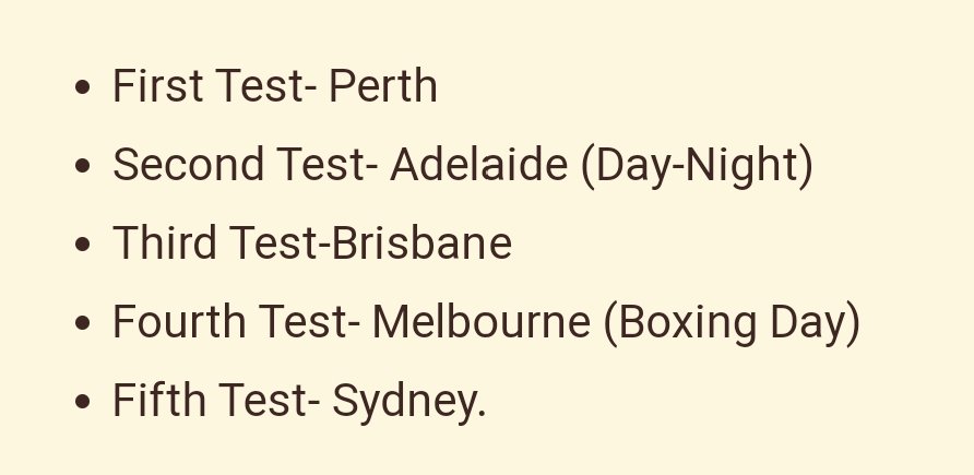 Border-Gavaskar Trophy 2024-25 
Venues #AUSvsIND