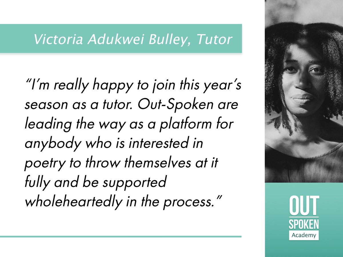 Apply now to join @victoriaadukwei, Jack Underwood & @Anthony1983 for the next term of our intensive online Academy course > 6 May-14 June > workshops Mon/Weds/Fri > weekly 121s Find out more & apply > outspokenldn.com/standard-course