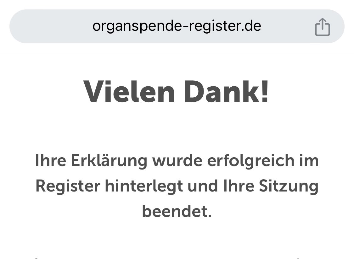 Endlich einmal eine sinnvolle Anwendung der Ausweis-Onlinefunktion!
#Organspenderegister