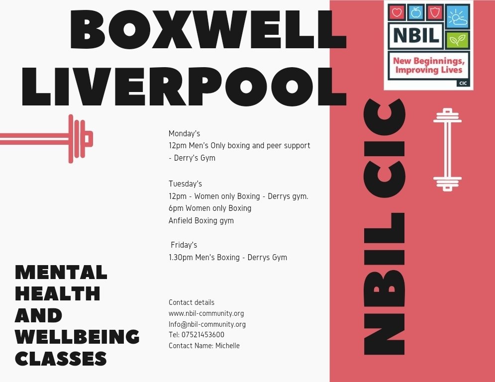 Boxwell Liverpool Men's group today at Noon at @derrymathews23 Gym Free to attend No sign up All men welcome nbil-community.org