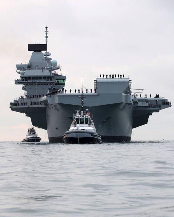 UK's Biggest Warship HMS Queen Elizabeth Sails