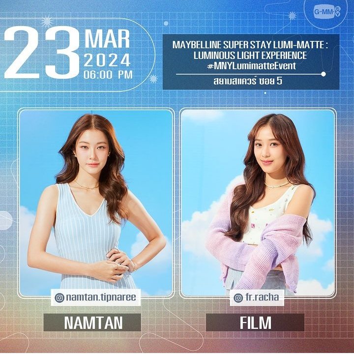 royentertainmen's tweet photo. GMMTV Artist update Namtan & Film Racha
240323 | 06.00 PM
#GMMTV #ArtistEvent #Namtan #filmracha https://t.co/ZCadUug5Gr