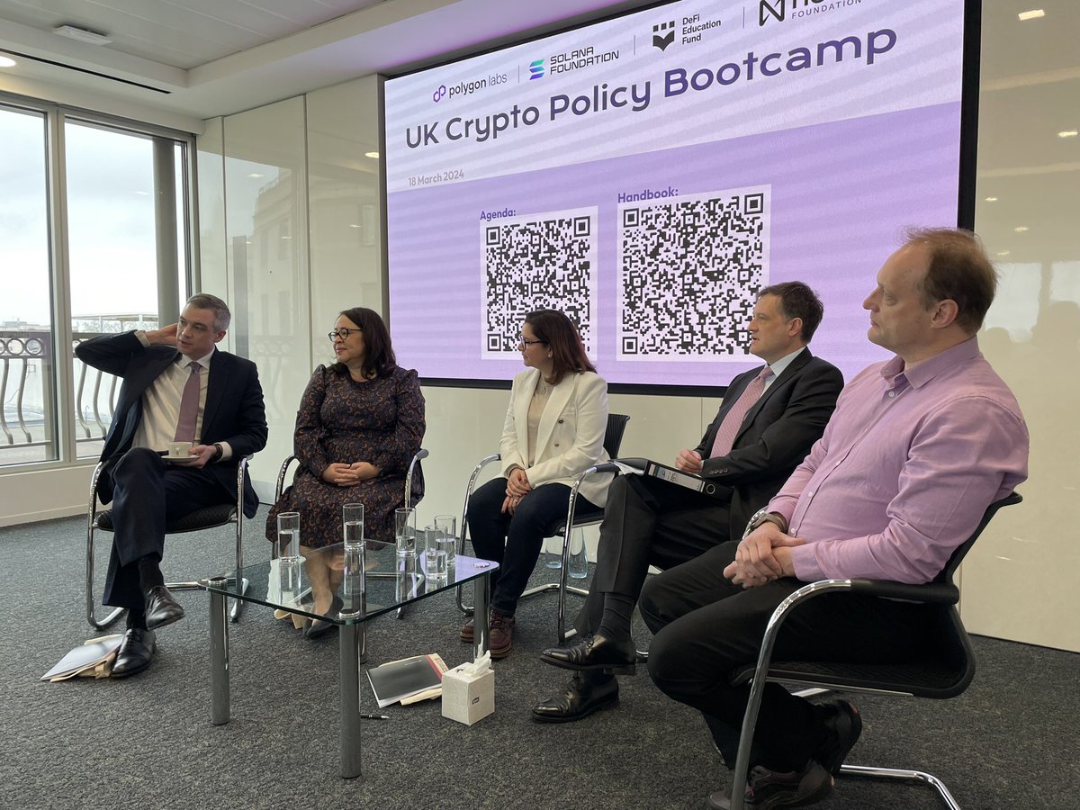 Kicking off the inaugural UK policy bootcamp with a killer panel on how the UK government works and a packed house. Grateful for @SolanaFndn team up with @0xPolygon Labs @fund_defi @NEARFoundation to help builders learn how government works and how to get involved 💪