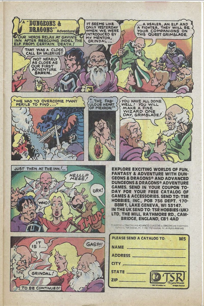 Navegando por el multiverso virtual te encuentras cosas como esta. Los anuncios ochenteros de TSR son una cosa maravillosa. #ttrpg #dungeonsanddragons