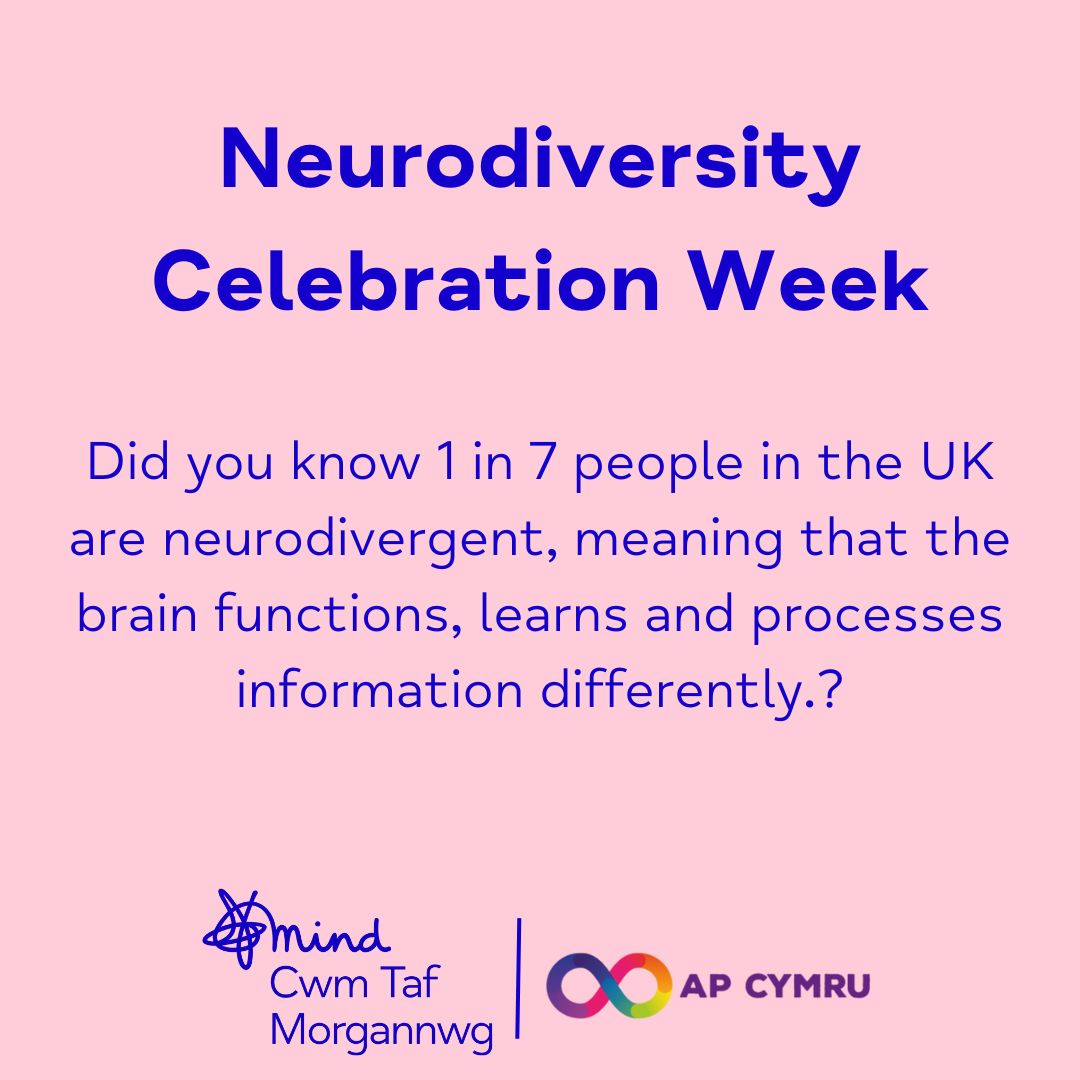 It's #NeurodiversityCelebrationWeek 🧠♾️ Did you know our staff have been through training with @AP_CYMRU to help us understand and be more accommodating for neurodivergent people. For more information on how you can get involved in training, check out buff.ly/42rHhlP