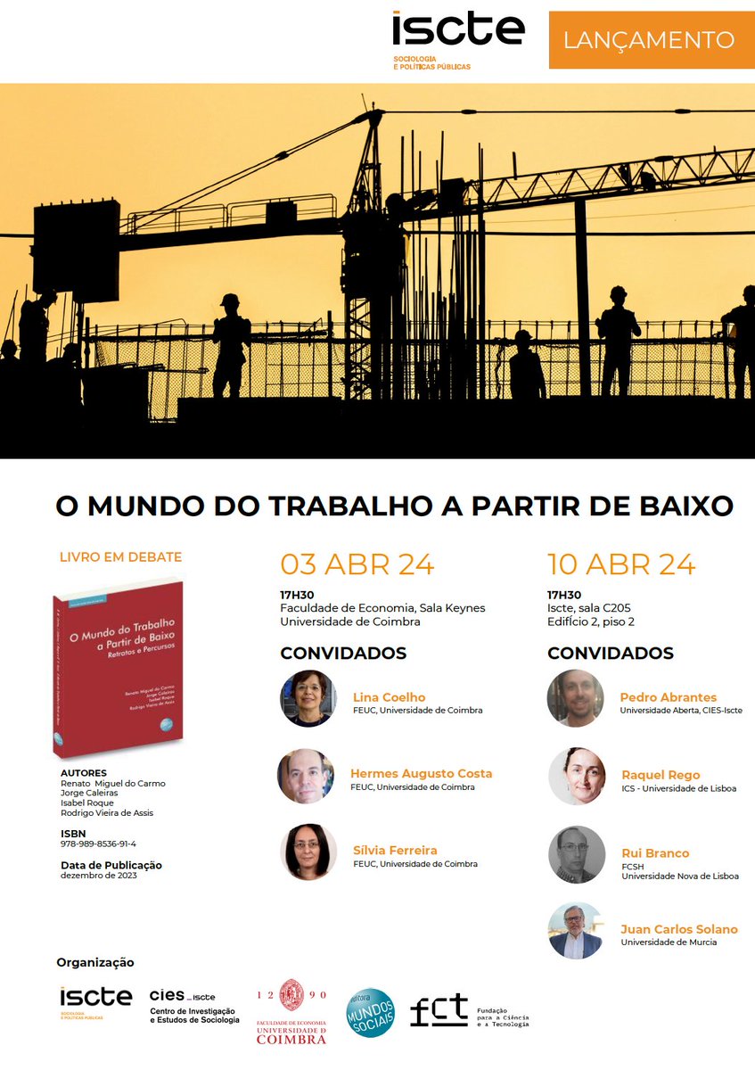 Sociología UMU (@sociologia_umu) on Twitter photo Nuestro compañero <a href="/jcsolanolucas/">Juan Carlos Solano</a> participará en la presentación de la publicación O mundo do trabalho a partir de baixo que se presentará los próximos 3 y 10 de abril en Lisboa. Nuestro compañero <a href="/jcsolanolucas/">Juan Carlos Solano</a> participará en la presentación de la publicación O mundo do trabalho a partir de baixo que se presentará los próximos 3 y 10 de abril en Lisboa.