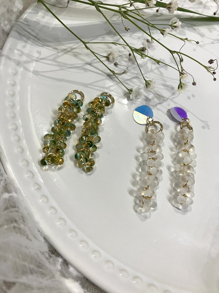 harmonytone_1's tweet photo. ファルファーレビーズアクセサリー

#ファルファーレビーズ　#揺れるピア���  
#ビーズピアス https://t.co/C4WxmH4tU6