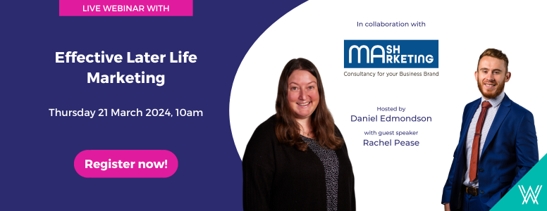 There is still time to register for our upcoming webinar on "Effective Later Life Marketing" , in collaboration with Mash Marketing Consultancy
🗓 on Thursday 21 March at 10am.
Book your place now👉 buff.ly/3wKA9Fn