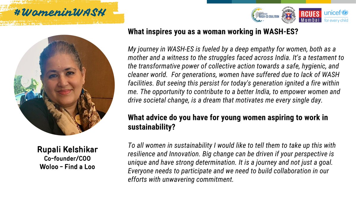 Who rocks sanitation? These #WomenInWASH! Meet @mehta_pani & @RupaliKelshika1 who are tackling the #sanitation gap Scroll to get insights & advice for young women in #sustainability! #WomensDay #WorldWaterDay @CEPT_CWAS @woloo_in @RCUESMumbai @UNICEFIndia