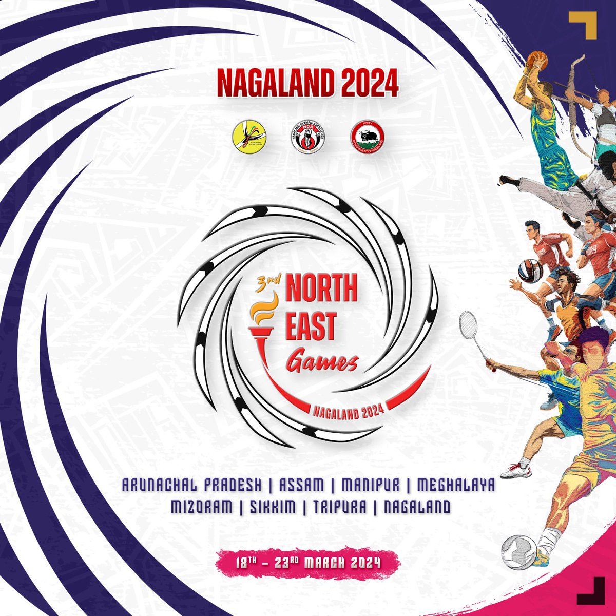 Gear Up for Exciting Sports Action! The 3rd North East Games 2024 begins today in #Nagaland, running from March 18-23, 2024. Athletes from the eight North-Eastern states will compete in 15 diverse sporting disciplines. Watch this interview with Organizing Secretary of North…