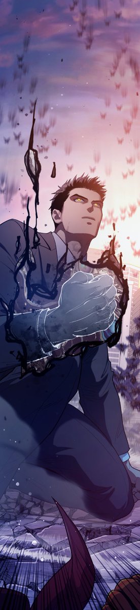 <내가 키운 S급들>무료 124화/유료 129화 오픈입니다! 송실장 액션은 묵직한 한방 위주로 스킬 효과는 채도를 낮추고 명암대비로 강약을 표현하고 있습니다. 콘티의 액션 시퀀스가 시원시원해서 정말 즐겁게 작업했습니다! comic.naver.com/webtoon/list?t…