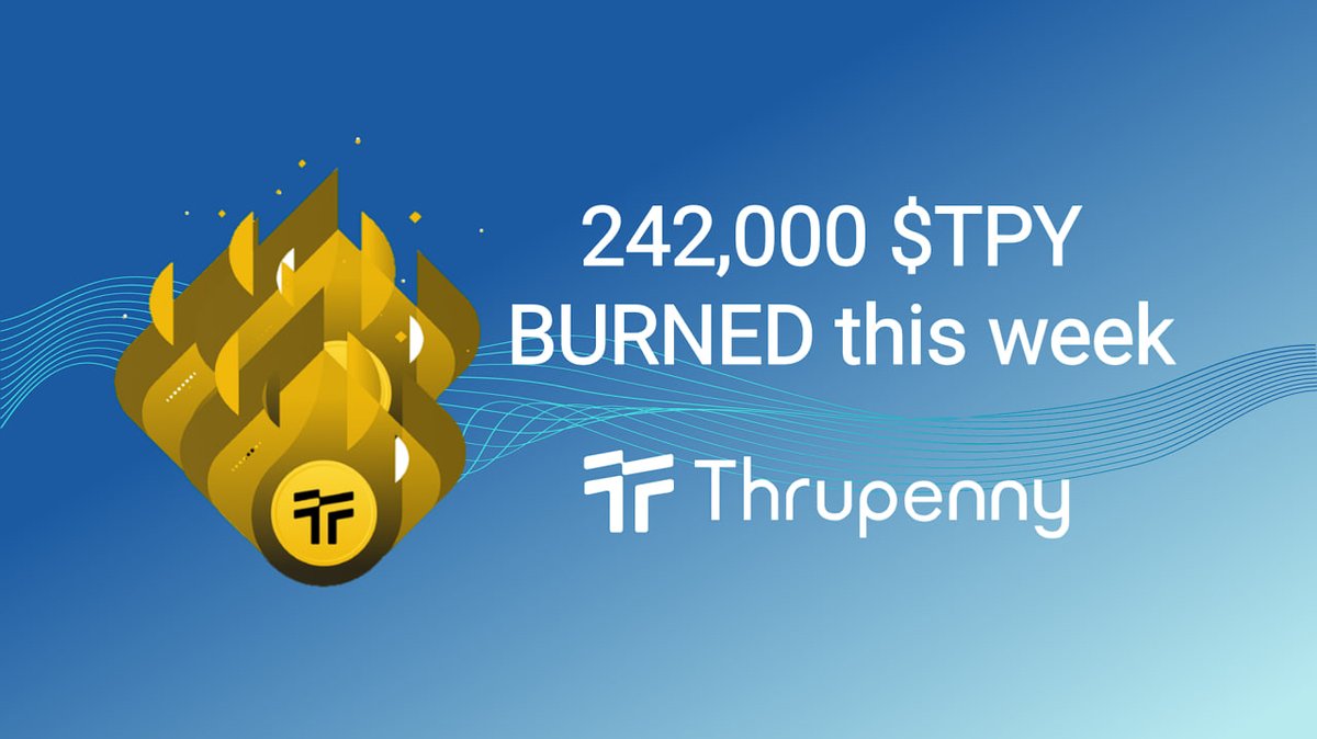 Another week.. another MASSIVE #TokenBurn report! This time, we've torched a total of 242,000 $TPY tokens! The fire of progress in #DeFi keeps blazing, and we're proud to endlessly fuel it! 🔥 All transactions: bit.ly/3TEFqHy bit.ly/3PoOkGE…