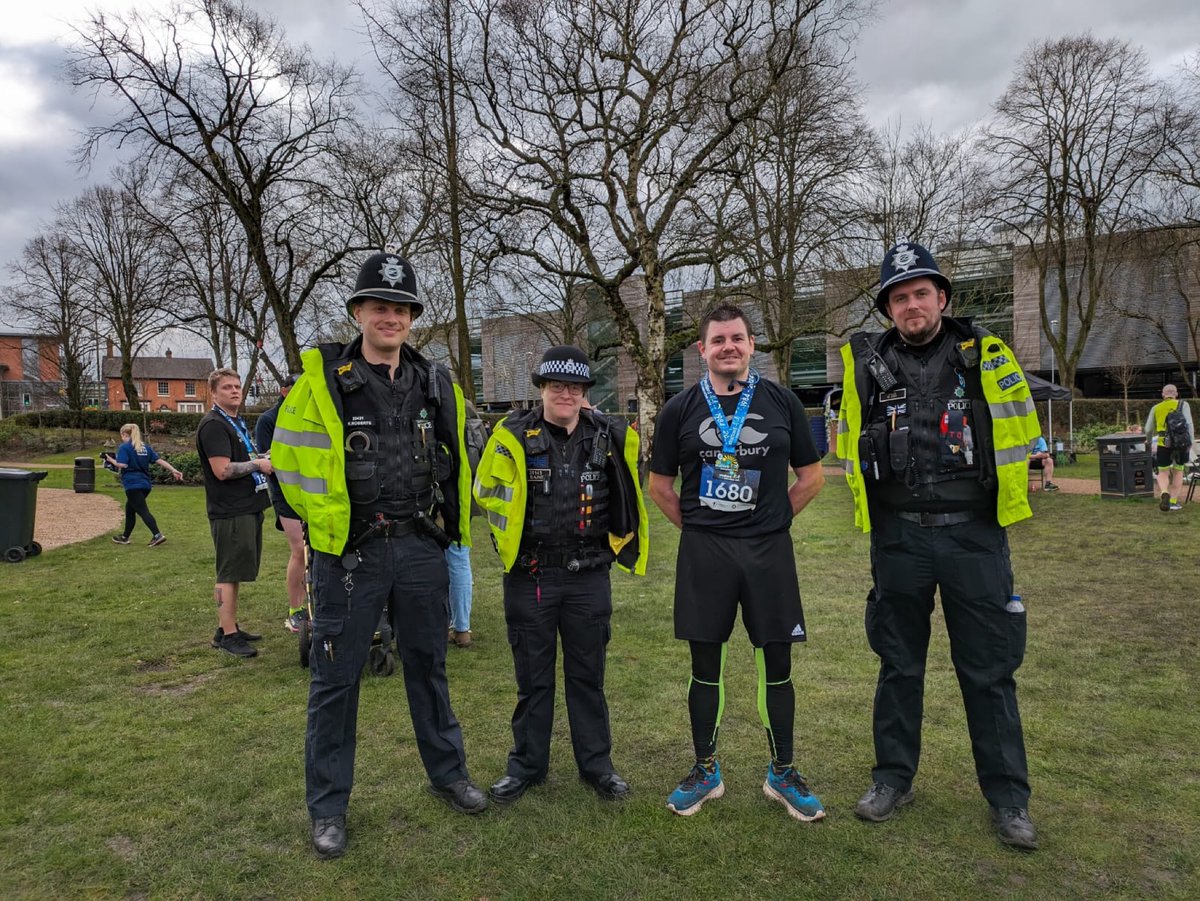 Over the weekend S/Sgt Gee, SC Baines & SC R0berts assisted with the Stafford Half Marathon where they supported & cheered on one of their own S/Sgt Rogers as he crossed the finish line.