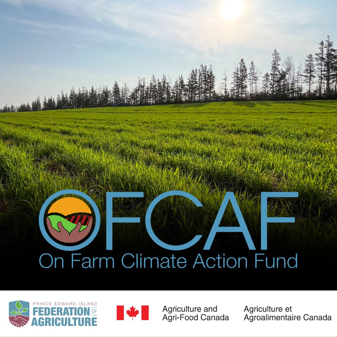 OFCAF: Guidelines are now available. Applications will be accepted on April 15. Find all the details: peifa.ca/ofcaf/ Funding for this project has been provided by Agriculture and Agri-Food Canada through the Agricultural Climate Solutions – On-Farm Climate Action Fund.