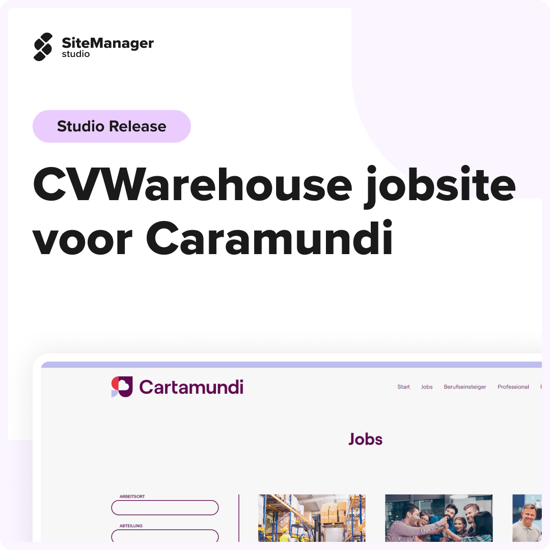Dankzij de integratie tussen <a href="/TeamSiteManager/">SiteManager</a> en <a href="/CVWarehouseJobs/">CVWarehouse</a> kunnen klanten snel een branded jobsite lanceren. Vorige maand lanceerde <a href="/CartamundiCards/">Cartamundi</a> op die manier een nieuwe #jobsite! 🔥