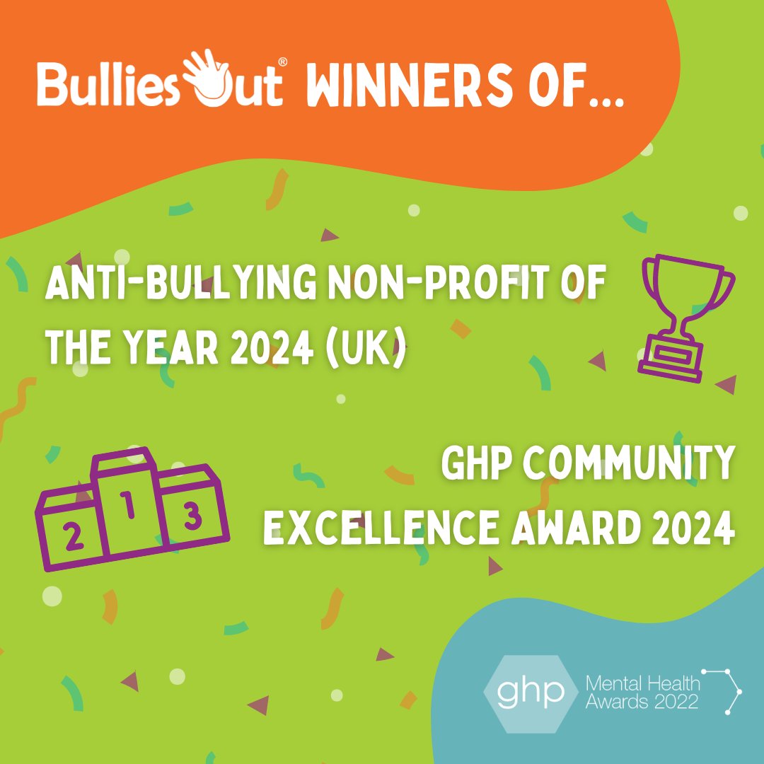 🎉 We are very proud to announce that we are winners of not one… but two GHB mental health awards! 🙏 Thank you to everyone who supports us and the work we do. We are so proud to be making a difference. #awards #antibullying #winners