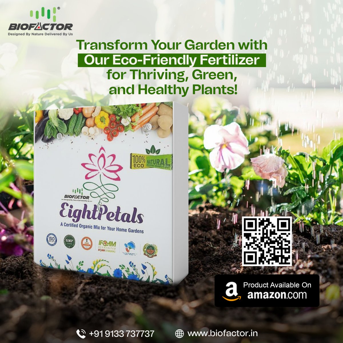 BiofactorIndia's tweet image. Wondering if your #plants are getting the #nutrients they need? 🌱 Choose #Biofactor's organic #biofertilizer "Eight Petals" for vibrant, healthy #growth of plants! 🌿Scan the QR code to order from #Amazon!
.
.
#indoorplants #planttips #homegardening #EightPetals #healthyplants