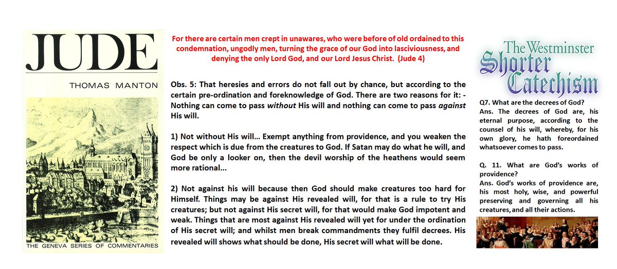 weecalvin1509's tweet photo. Strong #RealMeat from Puritan Thomas Manton, the sovereign decree of God. #NoFluffStuff #Calvinism #oldpaths 

"We are satisfied with the theology of the Puritans..." (CH Spurgeon) 

Whole ebook here: https://t.co/a92aOwbgGK https://t.co/un8B0Vosw3