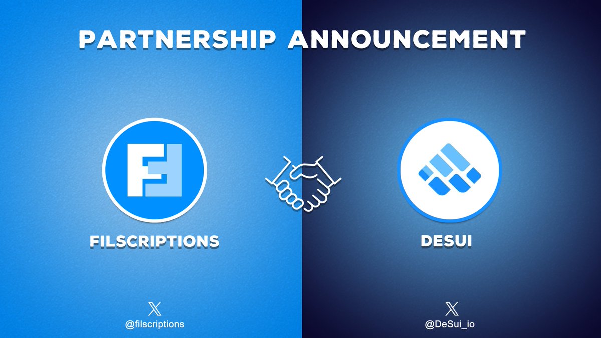 filscriptions's tweet photo. ๐ฅณThrilled to announce partnership with @DeSui_io
๐#DeSui - the pioneering fully decentralized hub for Web3 startups, where you can explore, build, earn, and interact within the exciting world of #Web3.
๐คTogether,we can build a better #Crypto world. https://t.co/6gmiEyLU24