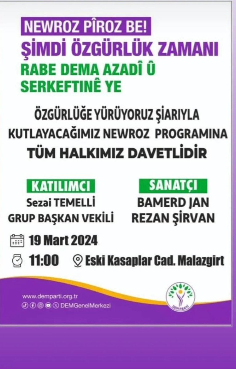 Hemû gelê me vexwendiye Newroz pîroz be.