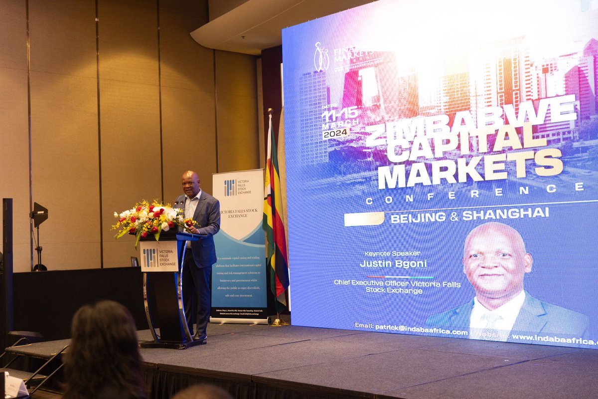 Marketsindaba's tweet photo. Day 1 - Beijing, China 

@Marketsindaba in partnership with the @VFEX_ZW recently co-hosted the Zimbabwe Capital Markets Conference in Beijing and Shanghai. The conference was held in collaboration with the Ministry of Finance, Economic Development Investment Promotion, with the support from the Zimbabwe Embassy in China. 

The investment promotion roadshows aimed to foster closer cooperation with global investors, as highlighted by the Honourable Minister Professor Mthuli Ncube during the Beijing leg of the conference. Minister Ncube emphasized Zimbabwe's commitment to exploring business opportunities with international investors, striving for mutual benefit and win-win outcomes. 

His Excellency Ambassador Lt General Rtd Martin Chedondo conveyed gratitude to the organizers for their efforts and extended appreciation to the Chinese government and society for their support to Zimbabwe. Ms. Wang Ju, Counsellor of the Department of African Affairs of the Ministry of Foreign Affairs of China, underscored the conference's significance in facilitating deep exchanges between Chinese and Zimbabwean investors and entrepreneurs, fostering cooperation, and enhancing trade and capital development between the two nations. 

The conference not only strengthened bilateral exchanges and cooperation in the capital market realm but also opened new avenues for collaboration and development.