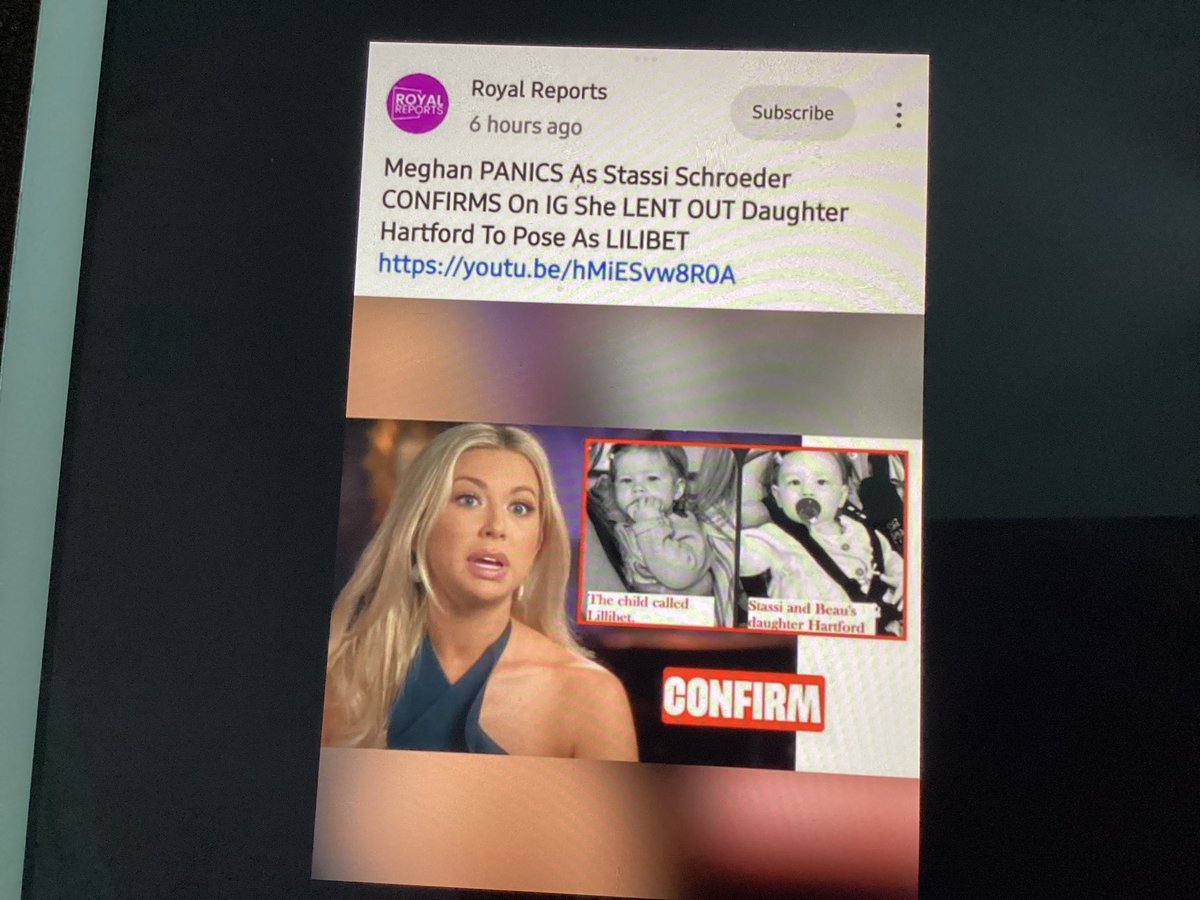 niget19's tweet photo. @Bright_Zwide All fake
Harry meghan rented stassi Schroeder kid Hartford to impersonate lilibet and that’s why we see this
Nobody has met lilibet not the RF not the Spencer’s not the markles
Mm cannot have kids she had a hysterectomy at 28
No kids exist https://t.co/5b1PqpdGr1