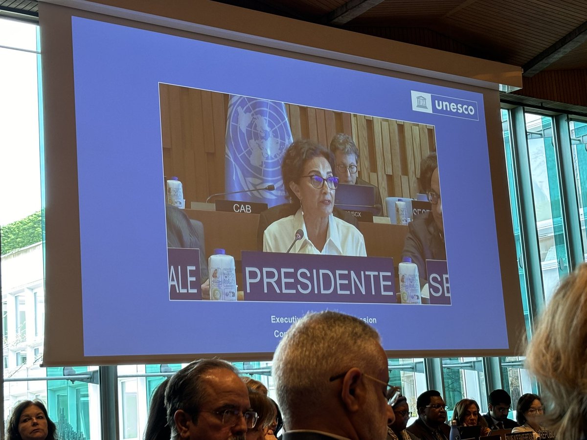 EXBChairperson's tweet photo. “Please remember that with good will, it is always possible to find common grounds and to focus on what unites us, rather than what divides us” (Intervention by the Chairperson of the #UNESCOExBd at the opening of the #219EX) https://t.co/gdYj3aYXrN