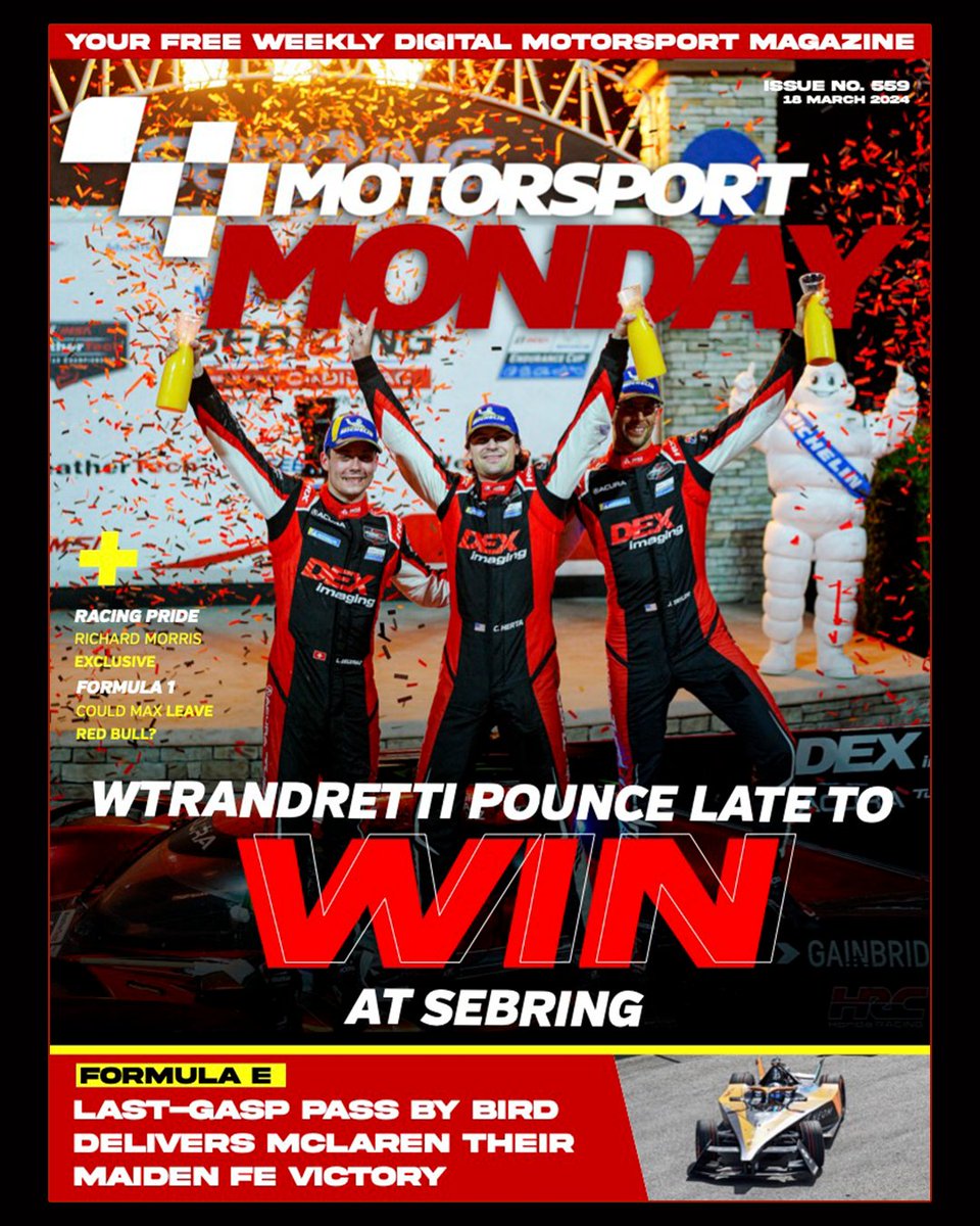 Read the latest issue of #MotorsportMonday! Feat. @IMSA, @FIAFormulaE and an exclusive interview with @RacingPrideHQ Co-Founder Richard Morris All FREE TO READ here 👉 tinyurl.com/yrkpuwwc #IMSA #FormulaE #RacingPride
