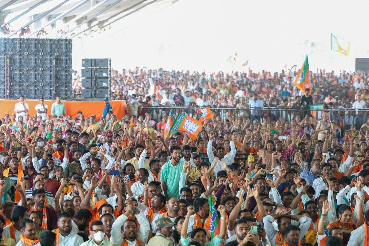 'I guarantee that those who deceived you will not be spared!' Visuals of Prime Minister Shri @narendramodi addressing a public rally in Jagtial, Telangana.