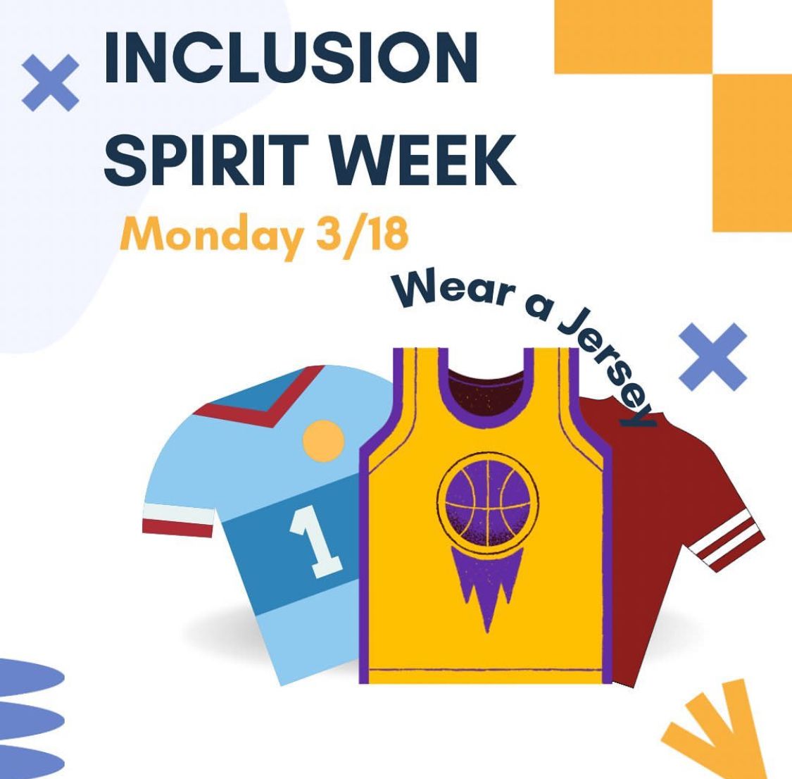 It’s Inclusion Week at WLC!  Wear a sports jersey (or just a sports shirt) to school to show that you’re part of the team!