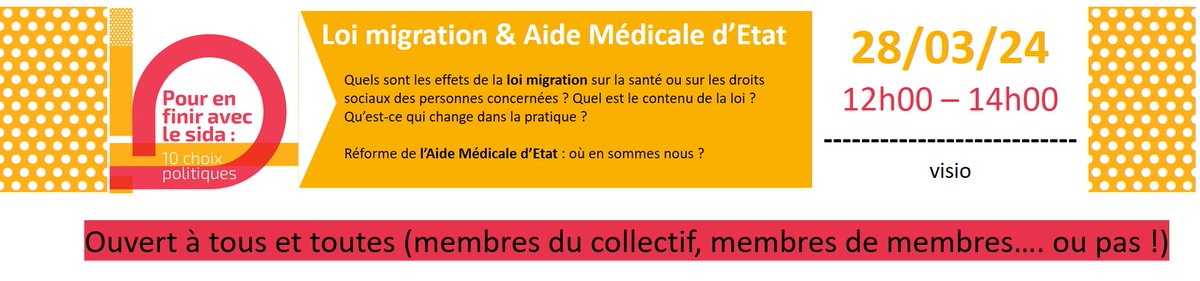 🗓️28.03 12-14, un repas & une visio par le collectif #10choix : 🌍Quels sont les effets de la loi migration sur la santé ou sur les droits sociaux des pers. concernées ? Qu’est-ce qui change dans la pratique ? 🌍Réforme de l'#AME : où en sommes nous ? 👉alpesansida.fr/28-03-visio-10…