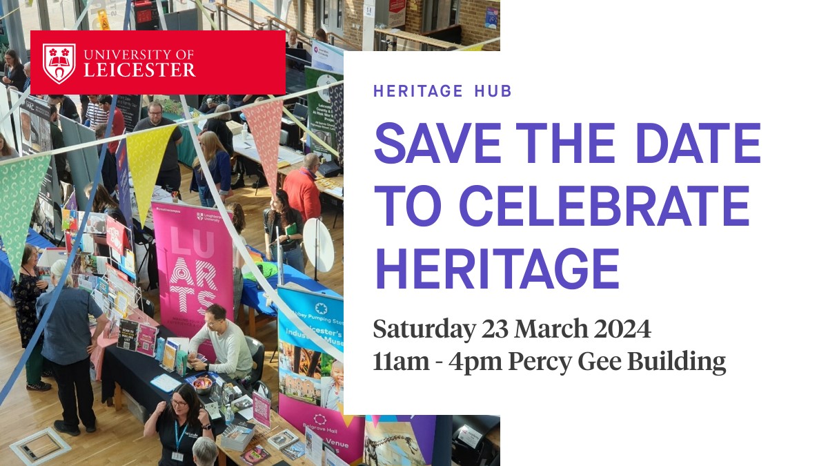 Come see us at @uniofleicester Heritage Hub 23 Mar 2024, 11am-4pm With arts & crafts, campus heritage trails, historical re-enactments & activities for all ages there's something for everyone! @librarydmu @visit_leicester @dmuleicester @DMUforlife @DMUHistory @dmumuseum